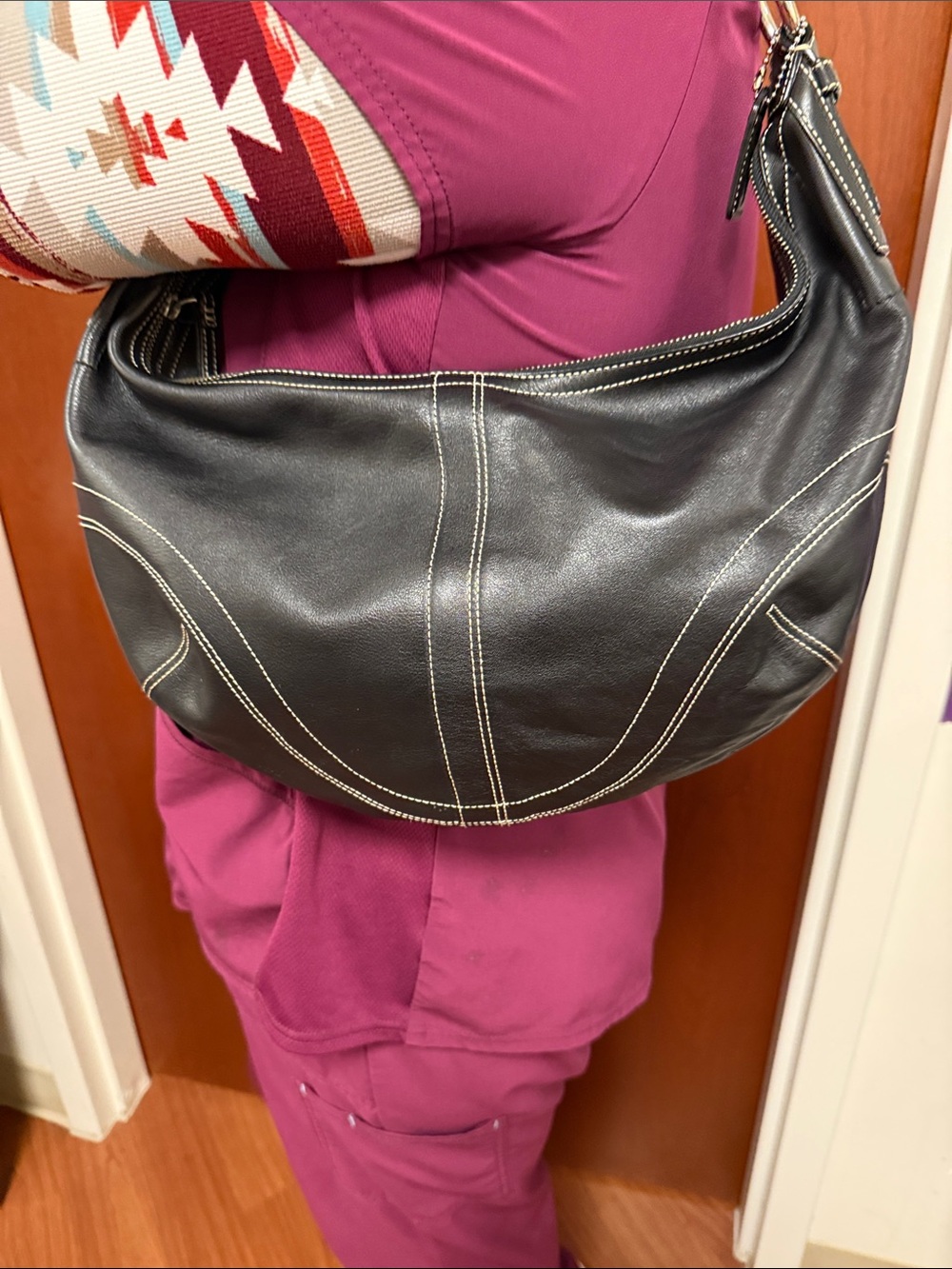 Vintage Y2K Coach Leather Soho Medium Hobo Shoulder Bag Black - Picture 3 of 13